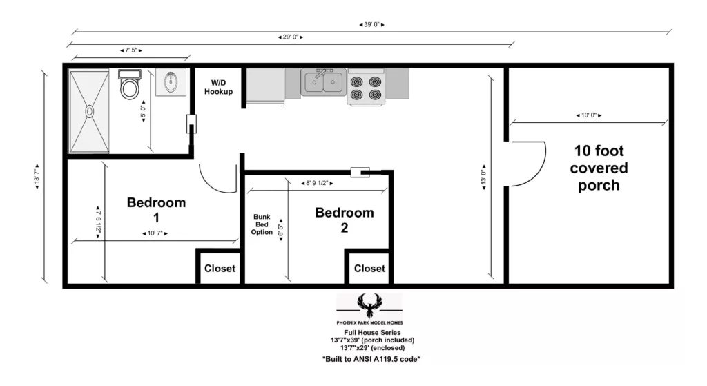 Full House series Park Model - Floor Plan