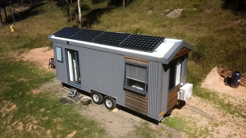 tiny home with solar panels